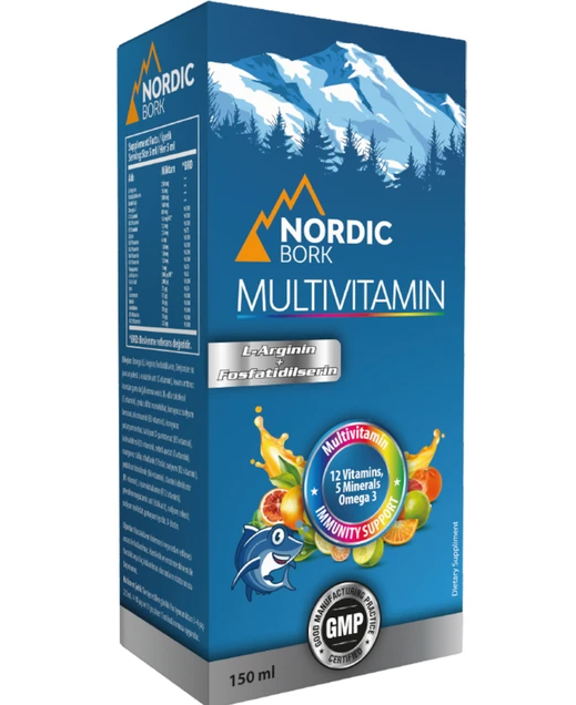 Nordic Bork Multivitamin сироп мультивитаминный с L-аргинином и фосфатидилсерином 150 мл