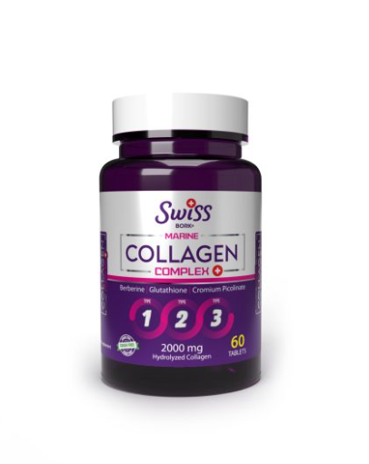 Swiss Bork Marine Collagen Complex 1-2-3, 2000 mg, 60 таблеток
