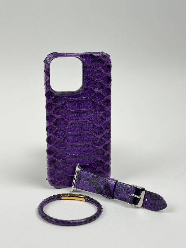 Чехол из натуральной кожи питона Iphone 16 pro max
