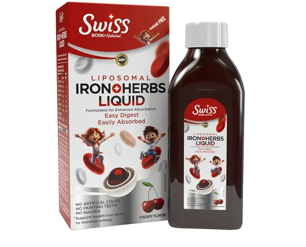 SWISS Bork Натуральная Жидкость Липосомального Железа 150 мл