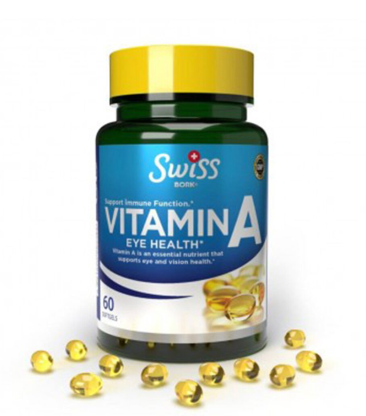 Swiss Bork Vitamin A Eye Health (витамин A для зрения и иммунитета), 60 капсул