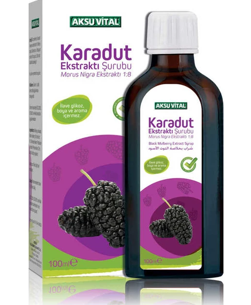 Aksu Vital Karadut Ekstraktı Şurubu (Black Mulberry Extract Syrup) 100 ml