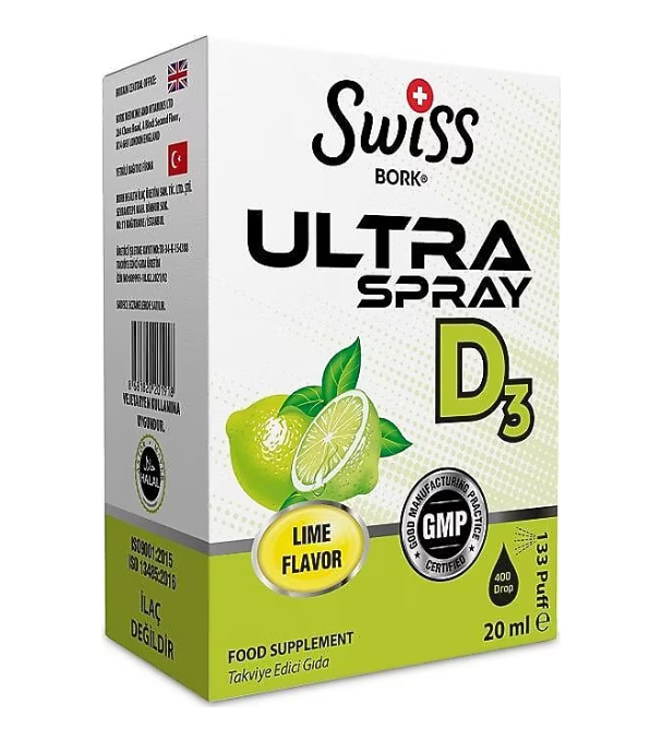 Swiss Bork Ultra Spray Vitamin D3 (витамин D3), лайм, 20 мл